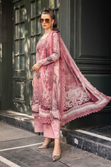 Maria B Pink Butterfly Lawn Chiffon Dupatta