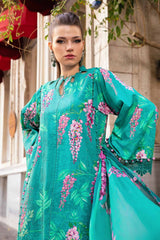 Maria B Aqua Green Cambric Cotton Chiffon Dupatta