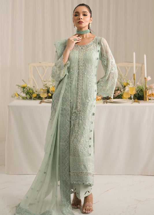 Gulaal Semi Pure Chiffon Ice Green