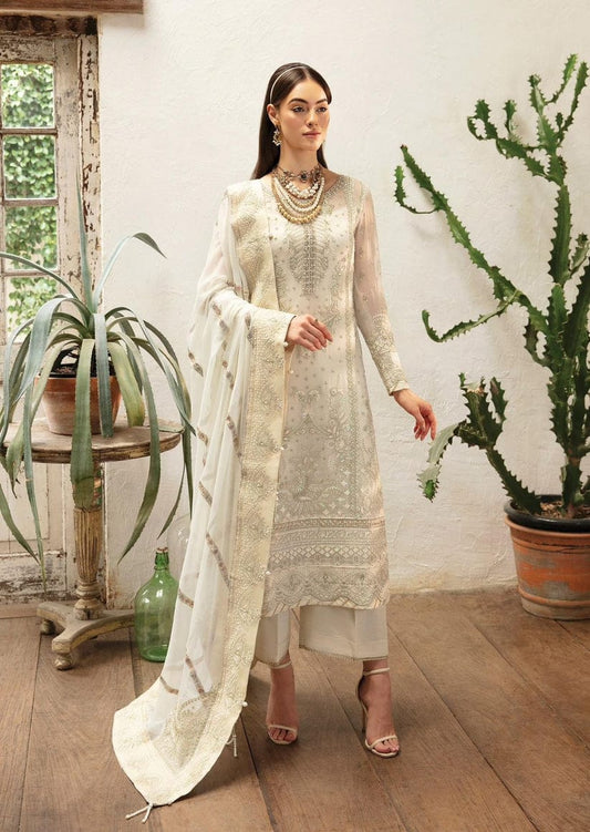 Gulaal Semi Pure Chiffon Cream