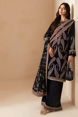 Jazmin | Embroidered Velvet Formal - Micro 9000 - Navy Blue