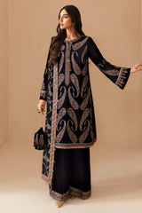 Jazmin | Embroidered Velvet Formal - Micro 9000 - Navy Blue