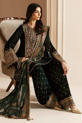 Jazmin | Embroidered Velvet Formal VF-2025 - Dark Green - Micro 9000