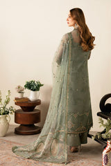 Ramsha | Green Digital Printed Organza with Embroidery