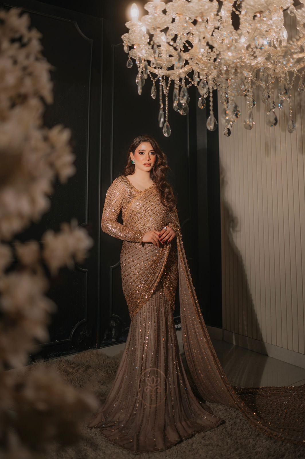 HR BRIDAL SAREE - Deep Gold | CHIFFON COLLECTION