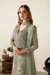 Ramsha | Green Digital Printed Organza with Embroidery