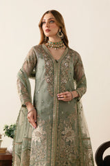 Ramsha | Green Digital Printed Organza with Embroidery