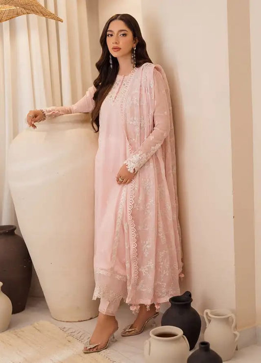 Azure | Unstitched 3 Piece Chiffon Collection -Pink Delight