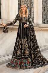 Maria B - Unstitched Embroidered Black - Wedding Collection HR