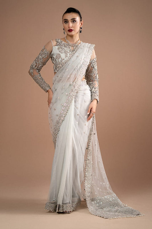 Maria B| Misty Grey - Formal - Net Saree