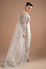 Maria B| Misty Grey - Formal - Net Saree