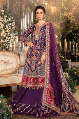 Maria B | 3 Piece Unstitched Embroidered Raw Silk Suit | BD-2903-Purple