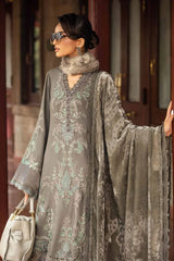 Maria B | 3 Piece Unstitched Embroidered Lawn Suit - Grey