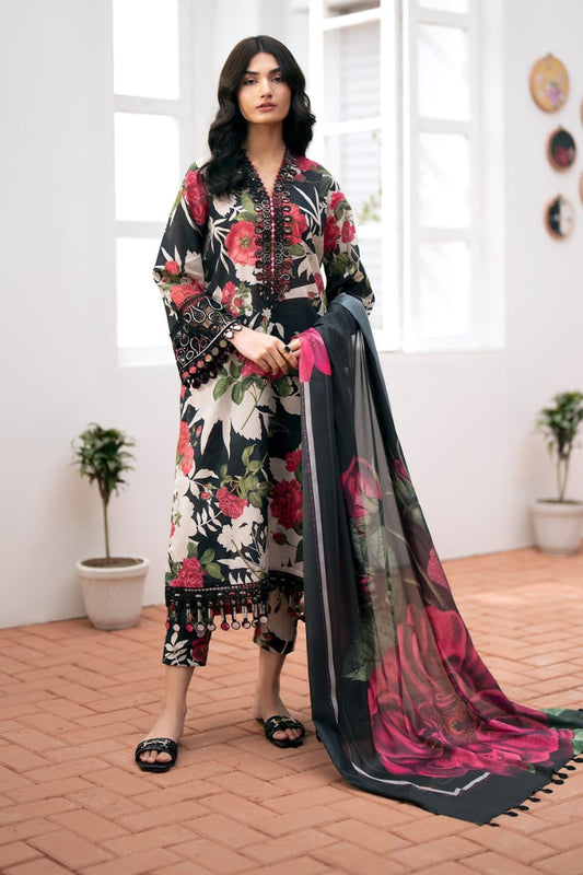 Elaf | Black - Khadija - Lawn Collection 2025