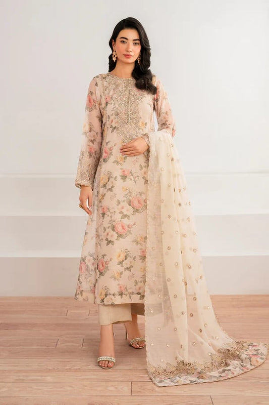 Baroque | Beige - Lawn Collection