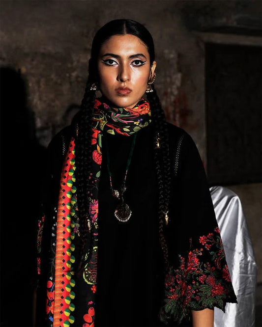 Jugnu| Black - Lawn Chickenkari Collection