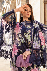 Maria B | Navy Blue - Digital Printed Lawn & Chiffon Dupatta Collection 