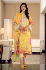 Baroque | Mustard Multi - Chiffon Embroidered Dupatta