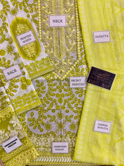 Maria B MPrint | Sharp Yellow - Lawn Chiffon Dupatta Collection 2025