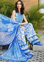 Maria B M-Print | White & Blue - Lawn & Chiffon Dupatta Collection 2025