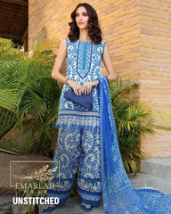 Maria B M-Print | White & Blue - Lawn & Chiffon Dupatta Collection 2025