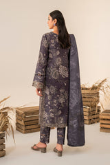 Iznik | Grey - Digital Printed Silk Dupatta