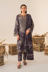 Iznik | Grey - Digital Printed Silk Dupatta