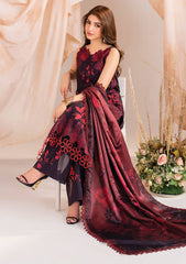 Asifa & Nabeel | Black Red - Lawn with Chiffon Duppatta