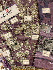 Iznik | Grey - Digital Printed Silk Dupatta