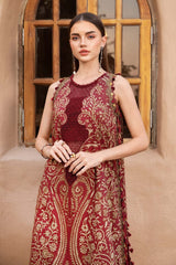 Maria B M.Print | Maroon - Lawn Collection