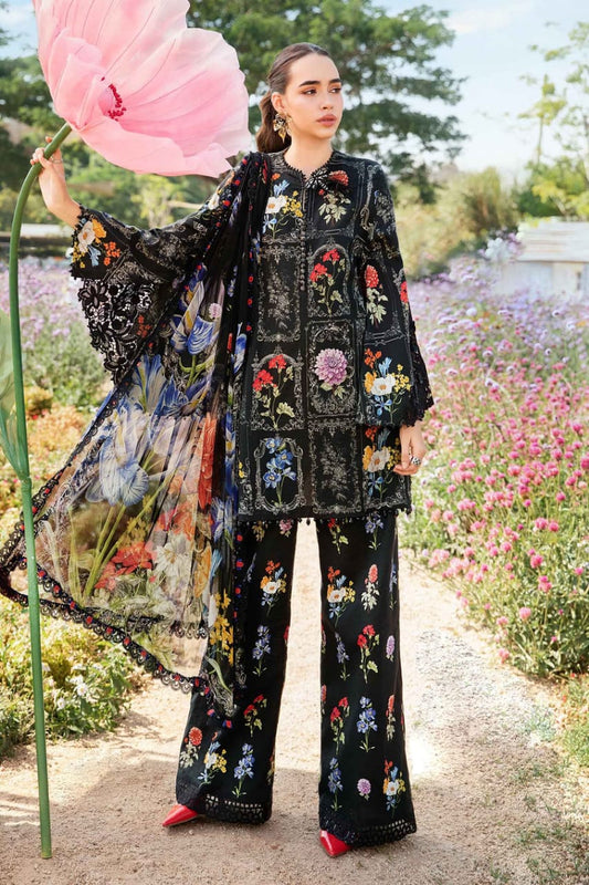 Maria B MPT-2511-B | Black Box - MPrint Lawn Collection