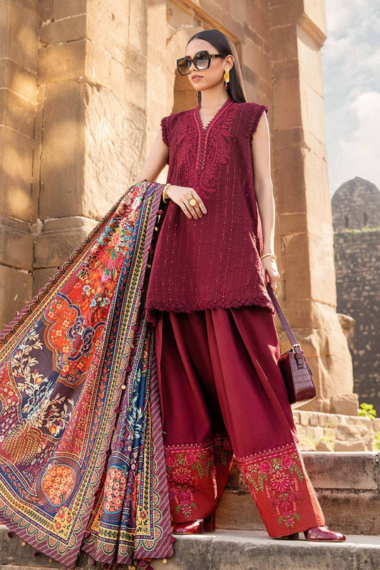 Maria B MPT-2407-B | Maroon - Lawn Eid Collection