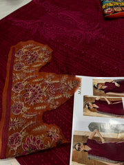 Maria B MPT-2407-B | Maroon - Lawn Eid Collection