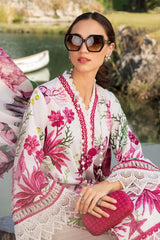 Maria B MPT-2511-A | White & Pink Butterfly - Lawn Eid Collection