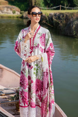 Maria B MPT-2511-A | White & Pink Butterfly - Lawn Eid Collection