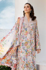 Maria B MPT-2507-A | Off White Multicolor - Lawn Collection