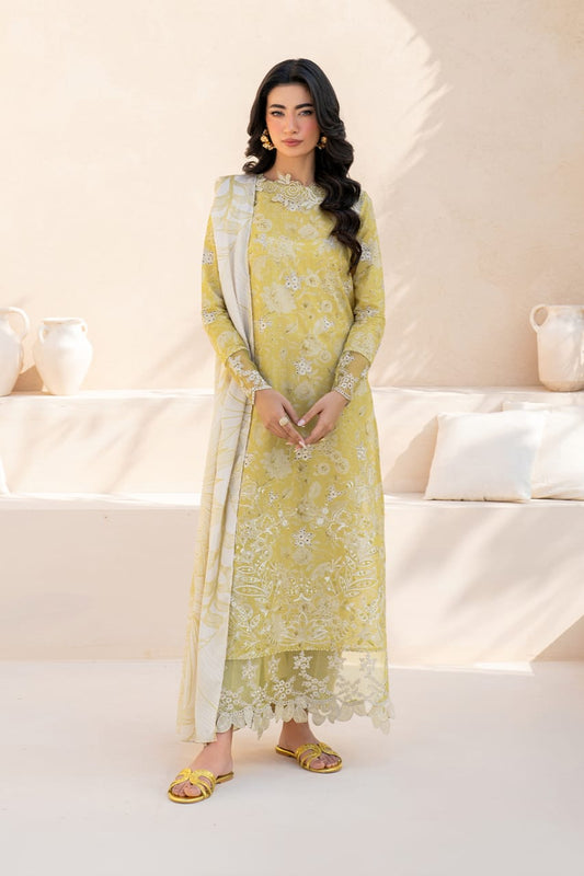 Iznik - Mehndi Green | Printed Lawn With Chikankari Embroidered Collection