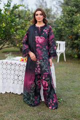 Iznik | Black Multi - Lawn Printed With Chiffon Embroidered Dupatta
