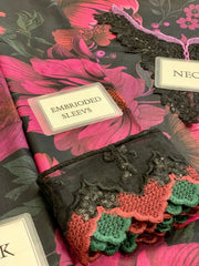 Iznik | Black Multi - Lawn Printed With Chiffon Embroidered Dupatta