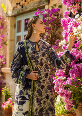 Elaf | Grey Blue - Printed Lawn With Chikankari Collection