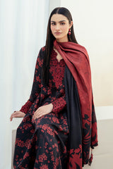 Baroque |  Black & Red - Lawn & Chiffon Embroidered Dupatta Collection 2025