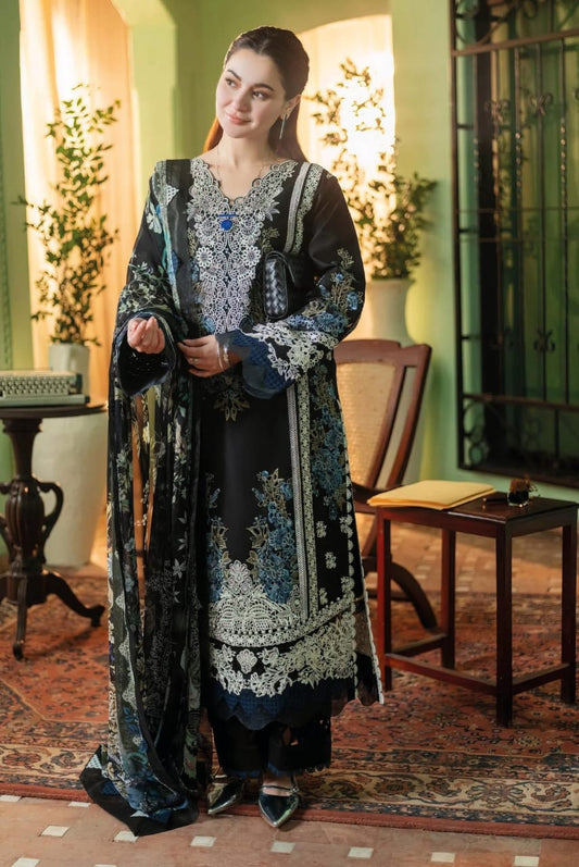 Qalamkar | Black (MR) - Cotton Chikankari Collection