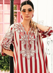 Maria B M-Print MPT-2609-A | Red & White Stripe  -  Lawn With Chiffon Dupatta Collection