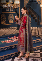 Asim Jofa | Maroon Grey - Semi Pure Chiffon Collection