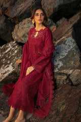 Rang Rasiya Alaya |  Mehroon - Lawn Chikankari Collection