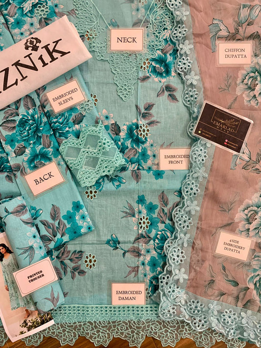 Iznik | Sky Blue - Printed Lawn Chikankari Collection