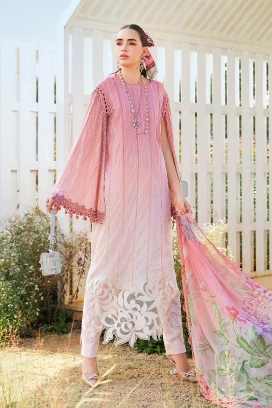 Maria B MPT-2506-A | Peach Tie & Die - Lawn Collection