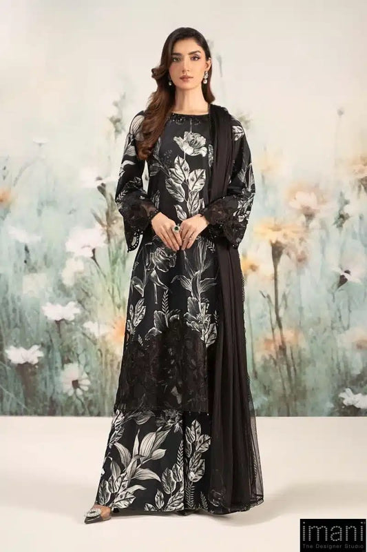 Maria B DW-EF25-29 | Black & White - Lawn Collection