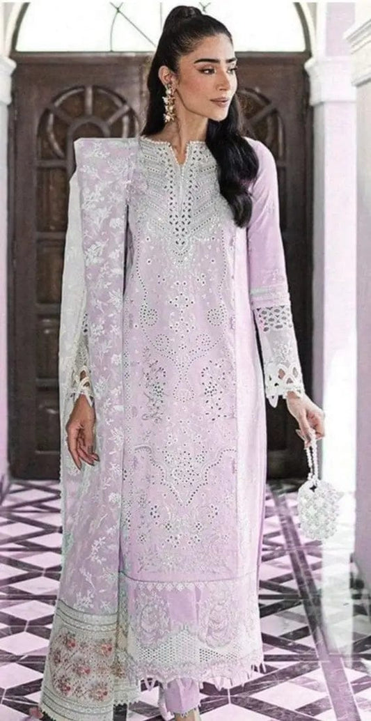 Qalamkar | Sky Blue - Lawn Collection
