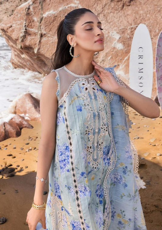 Crimson | Sky Blue - Luxury Lawn Collection
